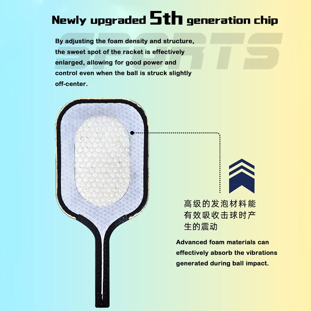 MB10 New GEN5 Core T700 Carbon Fiber Thermoformed Pickleball Paddle