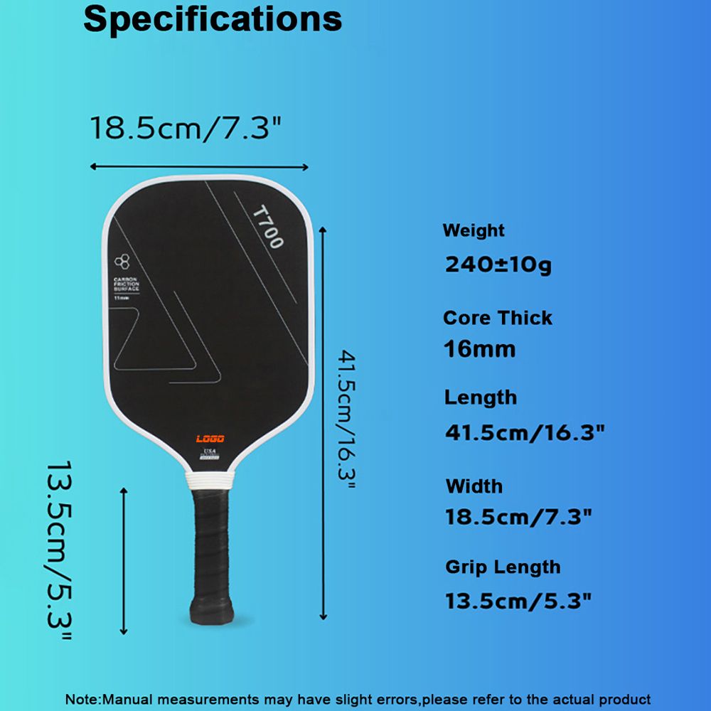 MB04 Teflon Carbon Fiber PP Honeycomb Core Cold-pressing Pickleball Paddle