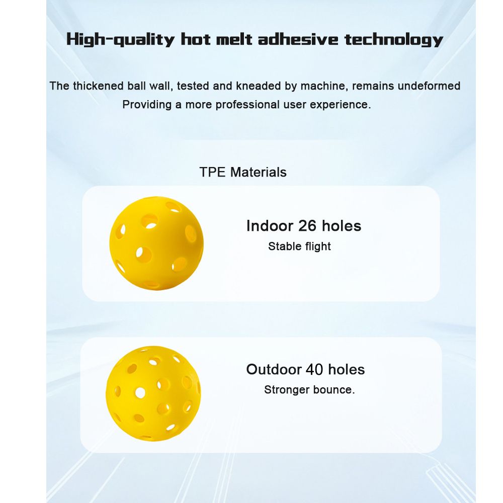 TPE 26/40 Holes Pickleballs For Indoor and Outdoor Training